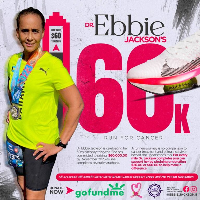 Flyer for Dr. Ebbie Jackson's 60k Event